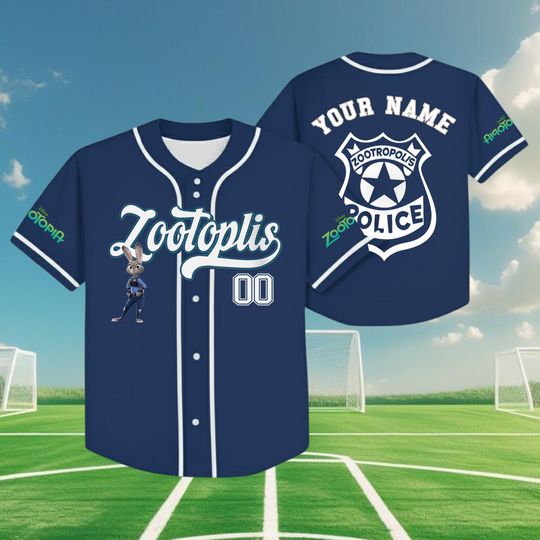 Discover Custom Zootropolis Jersey Shirt, Disney Zootopia Police Department Baseball Jersey, Zootopia Movie, Disney Family Shirts, Disney World Shirt