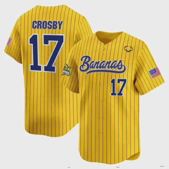 Orange Savannah Bananas 3d Jersey #17 Yellow Funny Baseball Shirt