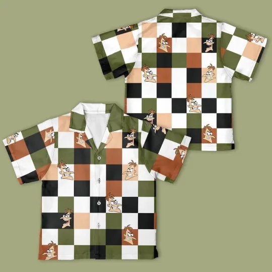 Discover Dr. Heinz Doofenshmirtz Checkerboard Hawaiian Shirt, Dr. Heinz Button Down Shirt