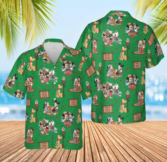 Discover Disney Mickey Christmas Hawaiian Shirt, Minnie Mouse Goofy Daisy Donald