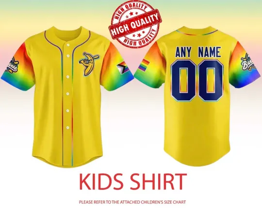 Savannah Bananas Pride Month Baseball Jersey AOP CUSTOM Adults Kids Youth