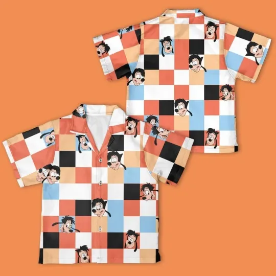 Discover Max Goof A Goofy Movie Checkerboard Button Up Shirt, Disney Character Hawaiian Shirt