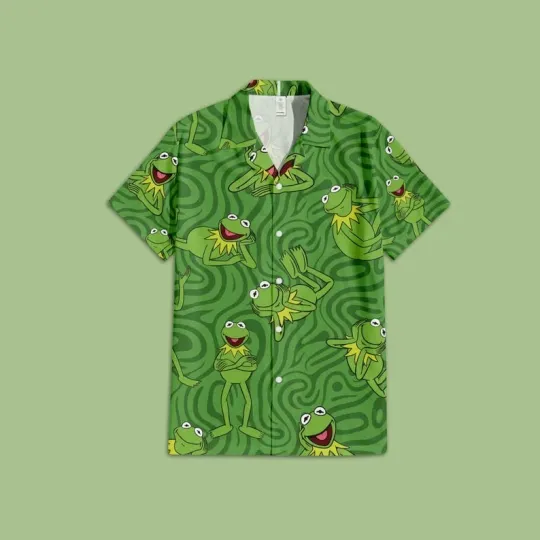 Discover K the frog Muppet Show Swirling Hawaiian Shirt, Disney Summer Hawaiian Shirt