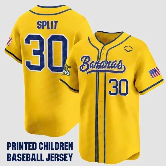 Discover New Savannah Bananas #30 Christmas Gift Children Baseball Jersey