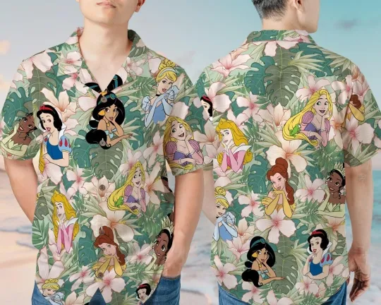 Discover Disney Princess Hawaiian Button Down Shirt