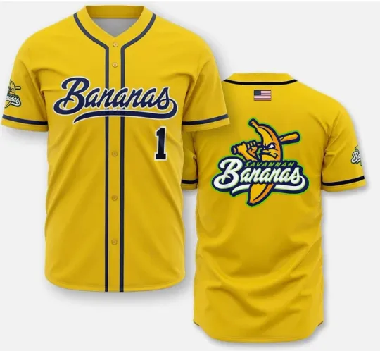 Discover Collection Savannah Baseball Jersey Team AOP 3D Yellow