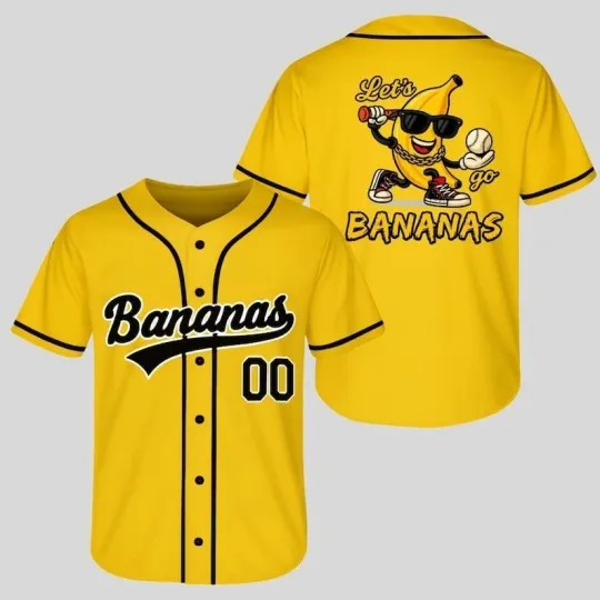 Discover Custom Funny Banana Baseball Jersey – Let’s Go Bananas Gift for Savannah Fans