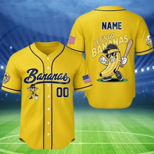 Discover Personalized Bananas Baseball Jersey – Funny Let’s Go Bananas Savannah Fan Gift