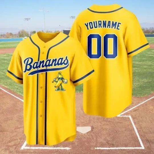 Discover Custom Funny Banana Baseball Jersey – Let’s Go Bananas Savannah Fan Gift