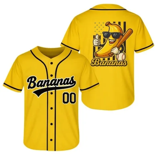 Discover Custom Funny Banana Baseball Jersey – Let’s Go Bananas Savannah Fan Gift