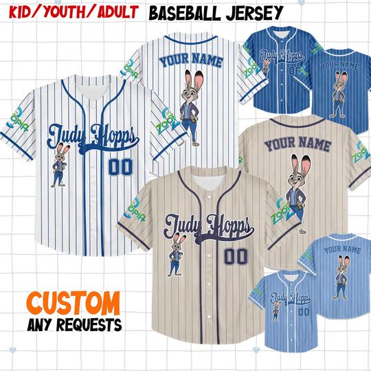 Discover Personalize Disney Zootopia Judy Hopps, Custom Disney Couple, Baseball Family Team Jersey, Disneyland Cute Birthday Gift