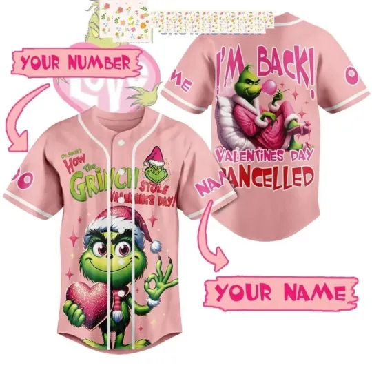 Discover funny character Steals Valentine s Day Personalized Baseball Jersey