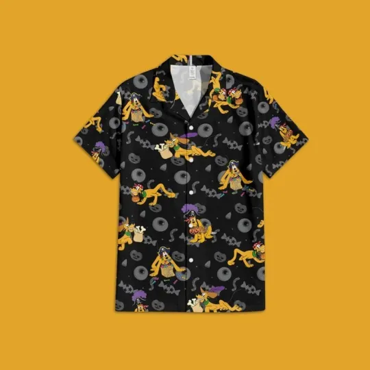 Discover Disney Pluto Trick or Treat Halloween Hawaiian Shirt, Disney Pluto Hawaiian Shirt