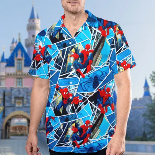 Discover Disney Spiderman Hawaiian Shirt, Spider Man Superhero Button Up