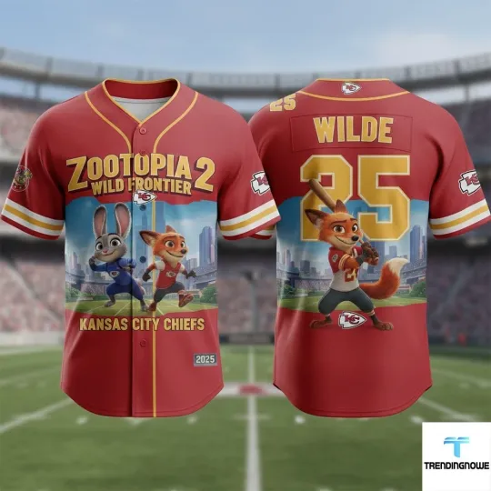 Discover Personalized Chiefs Zootopia 2 Football Team Disney Celebration Baseball Jersey