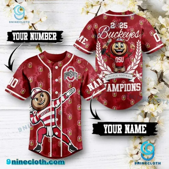 Discover Ohio State Football Team Buckeyes College Football Champions Baseball Jersey