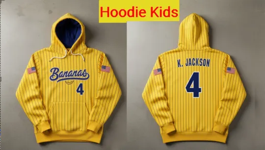 Savannah Bananas #4 KJ Jackson Hoodie  All Size 2 side Gifl