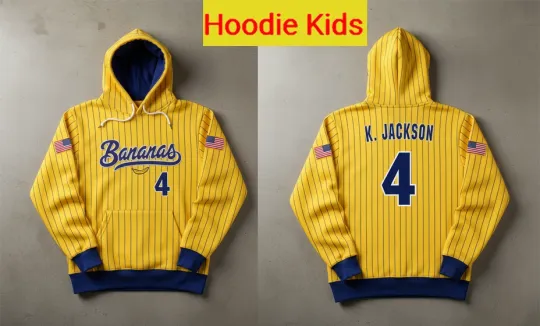 Savannah Bananas #4 KJ Jackson Hoodie  All Size 2 side