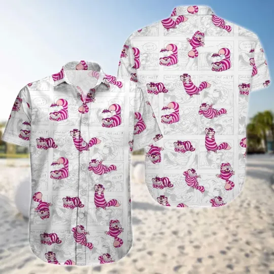 Discover Cheshire Cat Hawaiian Shirt, Alice in Wonderland Button Shirt
