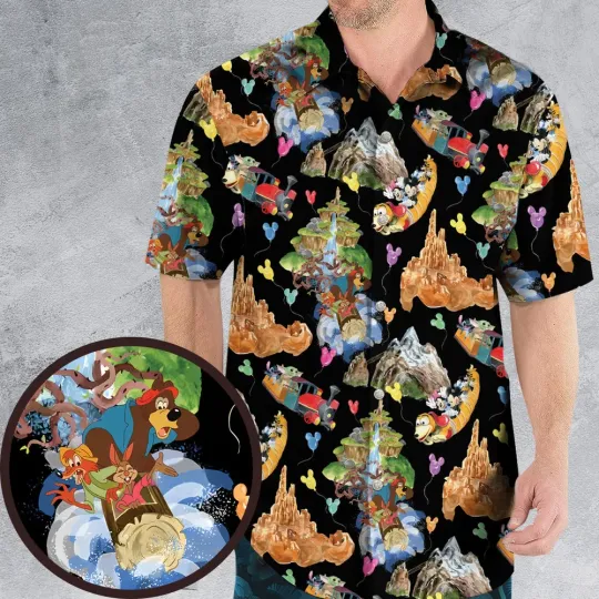 Discover Mountain Magic Kingdom Parks Hawaiian Shirt