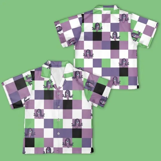 Discover Celia Mae Monsters, Inc. Checkerboard Hawaiian Shirt, Mike and Sulley Hawaiian Shirt