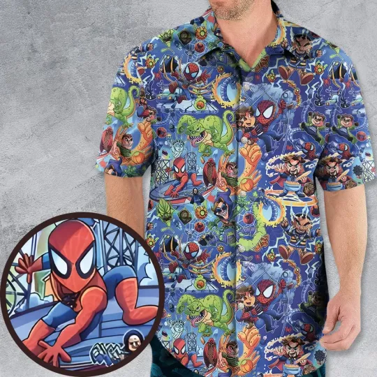 Discover Web Slinger Spider Man Hawaiian Shirt