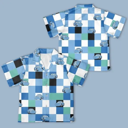 Discover Disney Sally Carrera Checkerboard Button Up Shirt, Disney Character Hawaiian Shirt