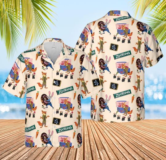 Discover Disney Zootopia Hawaiian Shirt, Judy And Nick Shirt for Men Women, Disney Animal Characters Shirt, Zootopia Gift For Fans