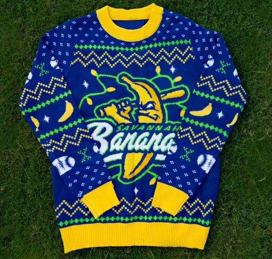 AOP Savannah Bananas Ugly Christmas Sweater All sizes