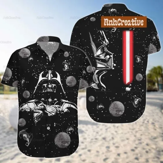 Discover Dark Vader Galaxy Star Wars Hawaii Shirt, Star Wars Movie Lover Button Shirt