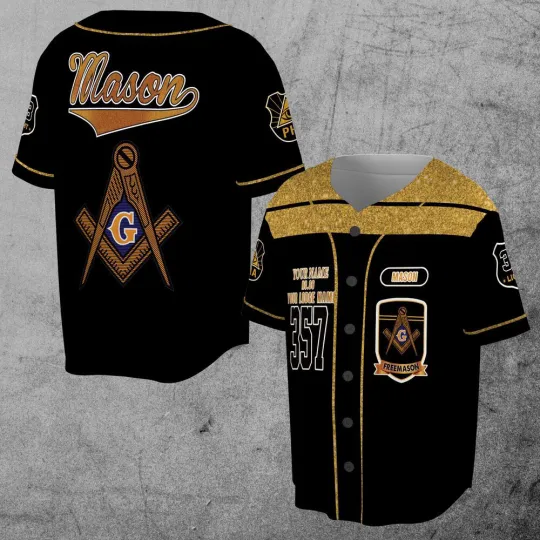 Discover Freemasonry Masonic Custom Lodge name Name and Number 357 Baseball Jersey