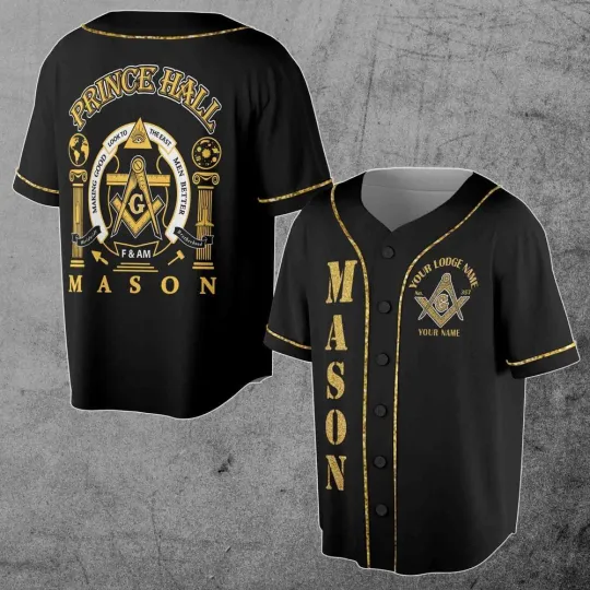 Discover Greats Mason, Masonic Prince Hall Masons Baseball Jersey S-5XL