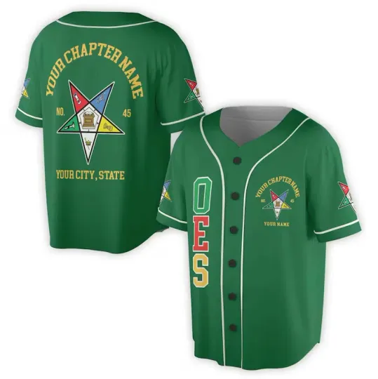 Customize Name Lodge Name OES Masonic Freemasonry Baseball Jersey