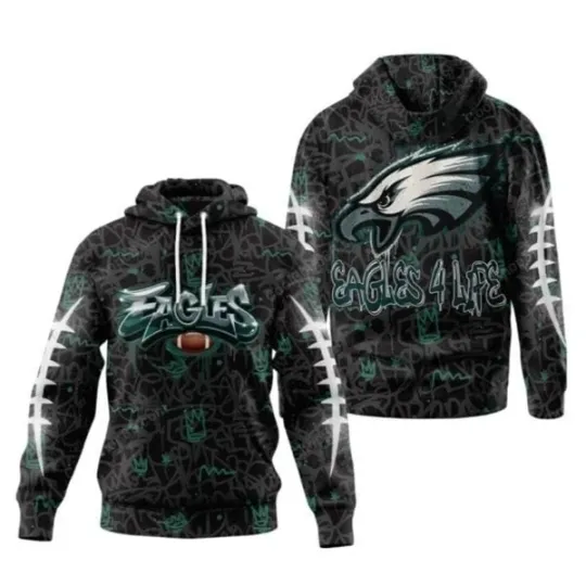Discover 2025 Eagles Graffiti For Life Hoodie