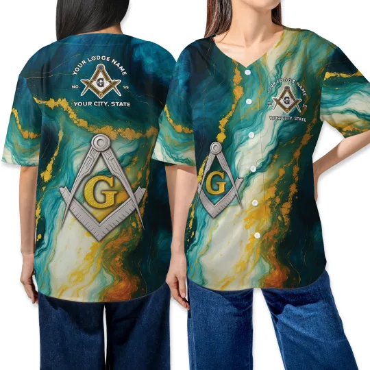 Discover Personalized Mansonry Master Mason Marbling G Symbol Baseball Jersey Shirt