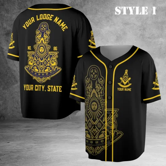 Discover Custom Past Master Freemason 3D Baseball Jersey, Personalized Name Shirt S-5XL