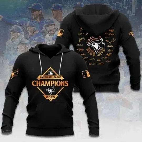 Discover Blue Jays 2025 American League 3D Apparel Hoodie