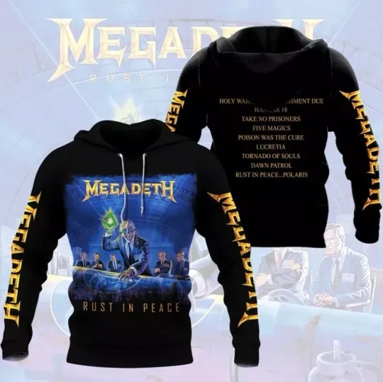 Megadeth Rust In Peace Black Pullover Hoodie 3d GLC056482
