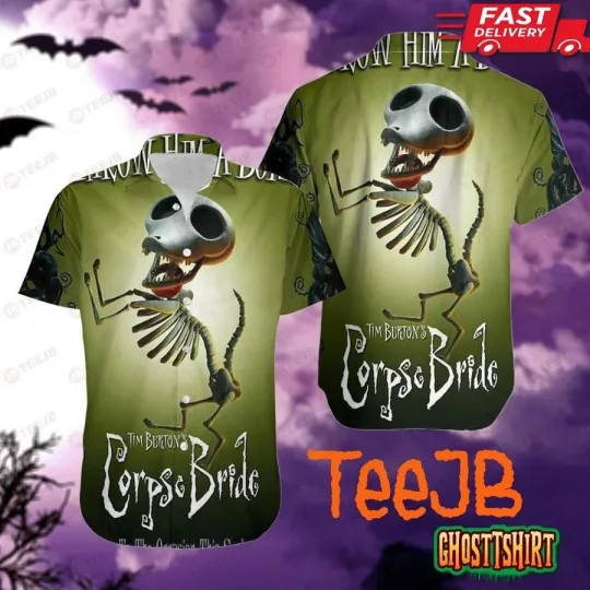 Throw Skull Corpse Bride Halloween Hawaiian Shirt