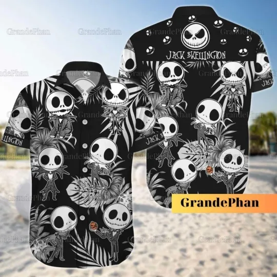 Discover Halloween Jack Skellington Shirt, Skellington Shirts Mens, Disney Halloween Hawaiian Shirt
