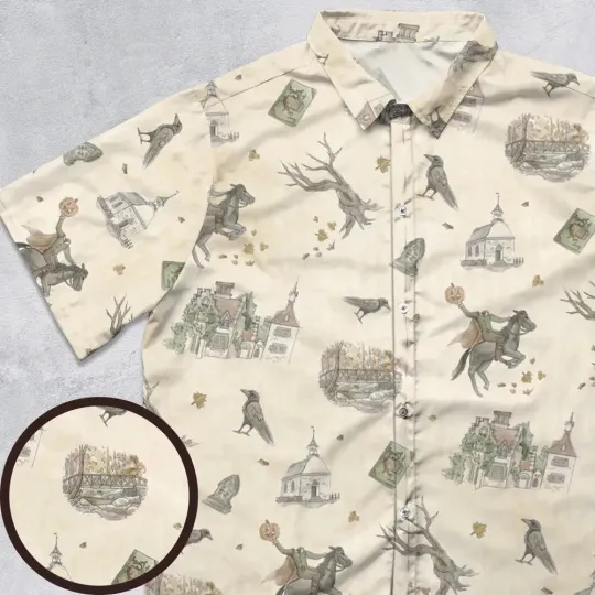 Discover Retro Gothic Sleepy Hollow Hawaiian Shirt