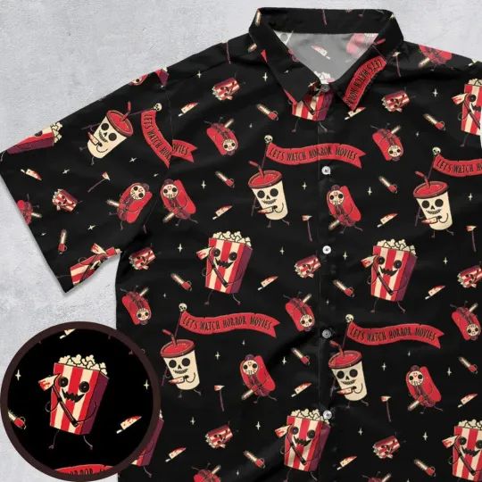 Discover Let's Watch Horror Movies Hawaiian Shirt