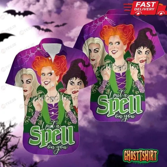 Discover Spell Hocus Pocus Movie Halloween Hawaiian Shirt