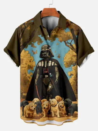 Star Wars Darth Vader With Puppy Hawaiian Shirt