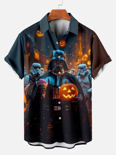 Discover Star Wars Darth Vader Halloween Hawaiian Shirt, Star Wars Trick or Treat Button