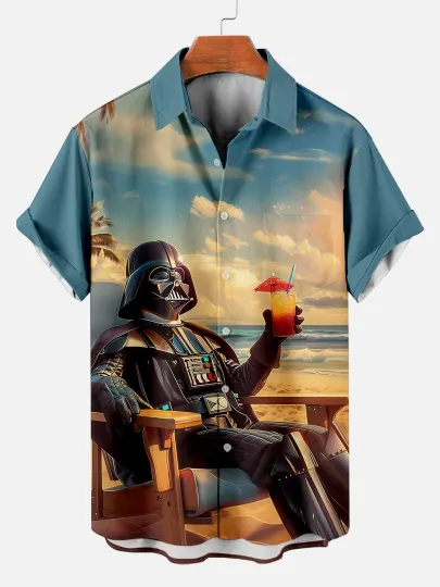 Discover Star Wars Darth Vader in Vacation Hawaiian Shirt, Classic Movie Graphic Short Sl