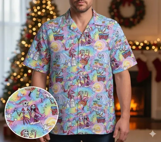 Discover Goth Aesthetic The Nightmare Before Christmas Hawaiian Shirt, Unisex Adult, Size