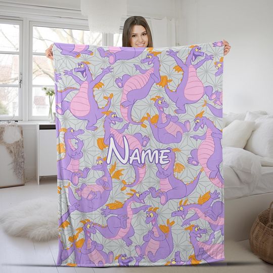 Discover Watercolor Disney Figment Blanket, Figment Epcot Blanket, Figment One Little Spark Blanket, Epcot Disneyland Blanket JCJM16