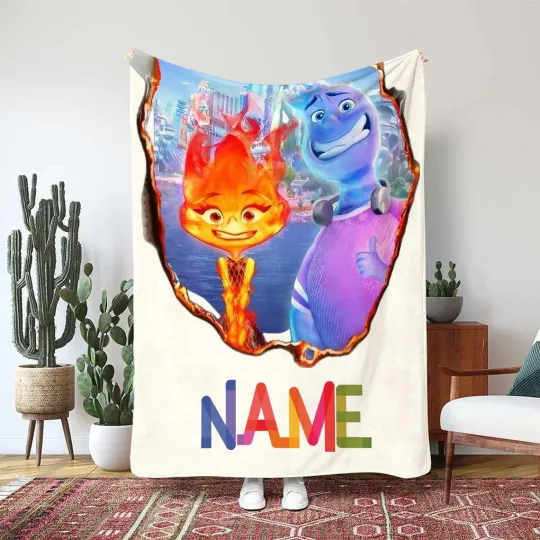 Discover Fleece Blanket Funny Fire And Water Happy