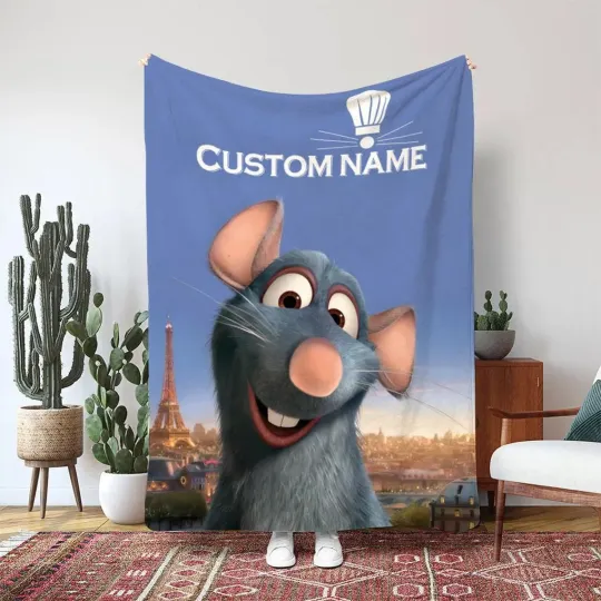 Fleece Blanket Funny Ratatouille Remy Chef Mouse Happy
